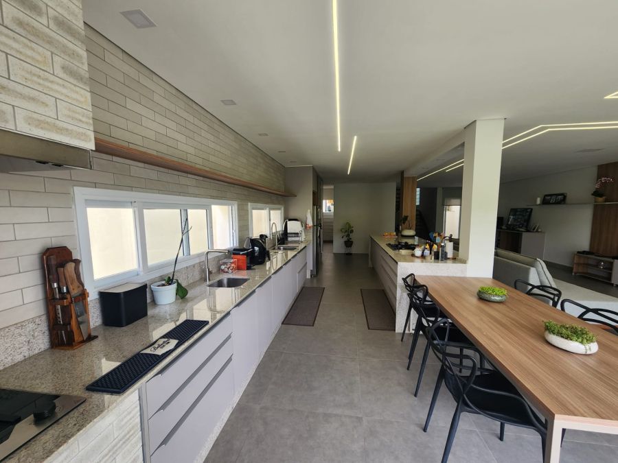 cozinha e area gourmet integrada